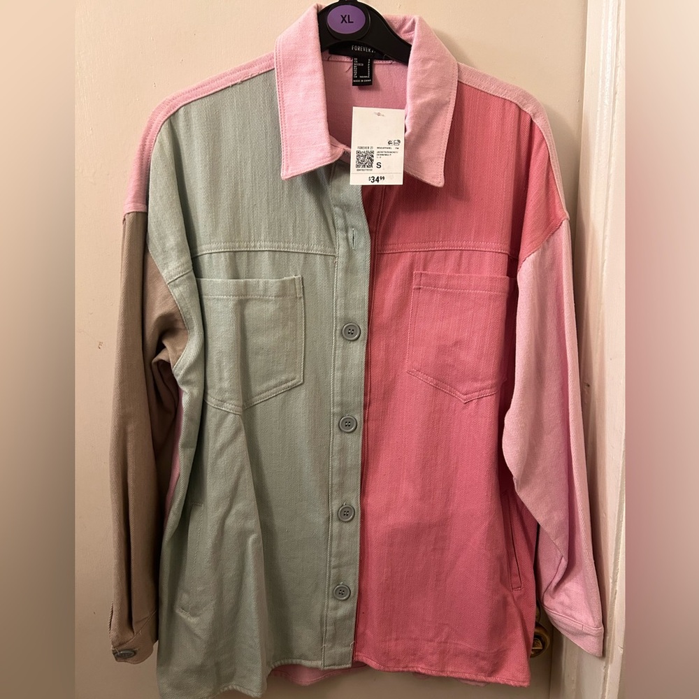 Forever 21 Color Block Button-Up Shirt